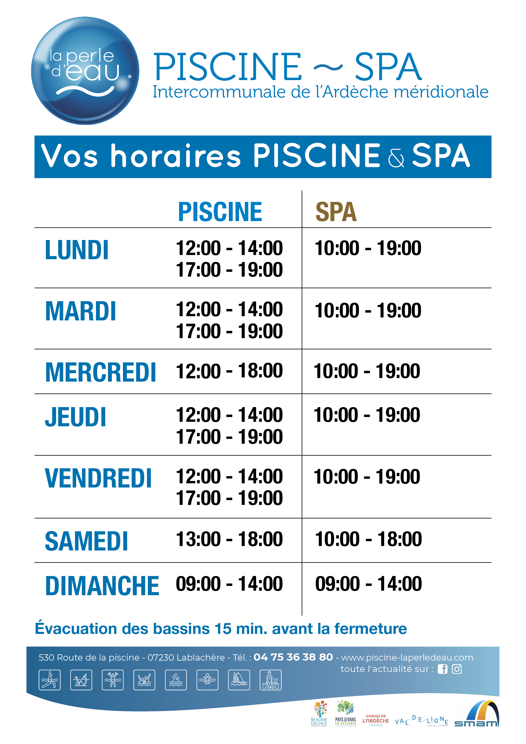 AFFICHE HORAIRES 2025 2026 scolaire