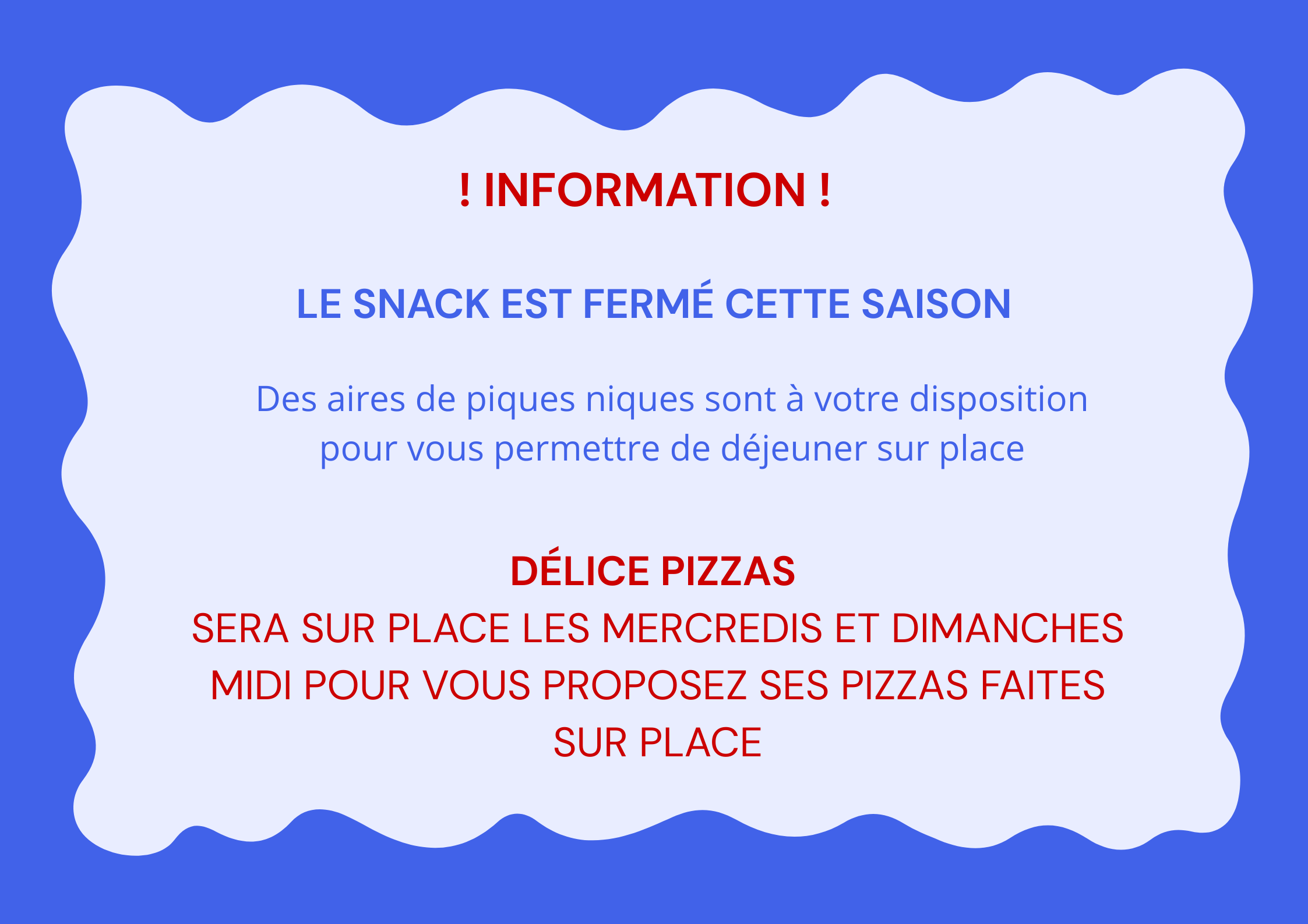 Affiche paysage Fermeture Boutique Bleu Moderne