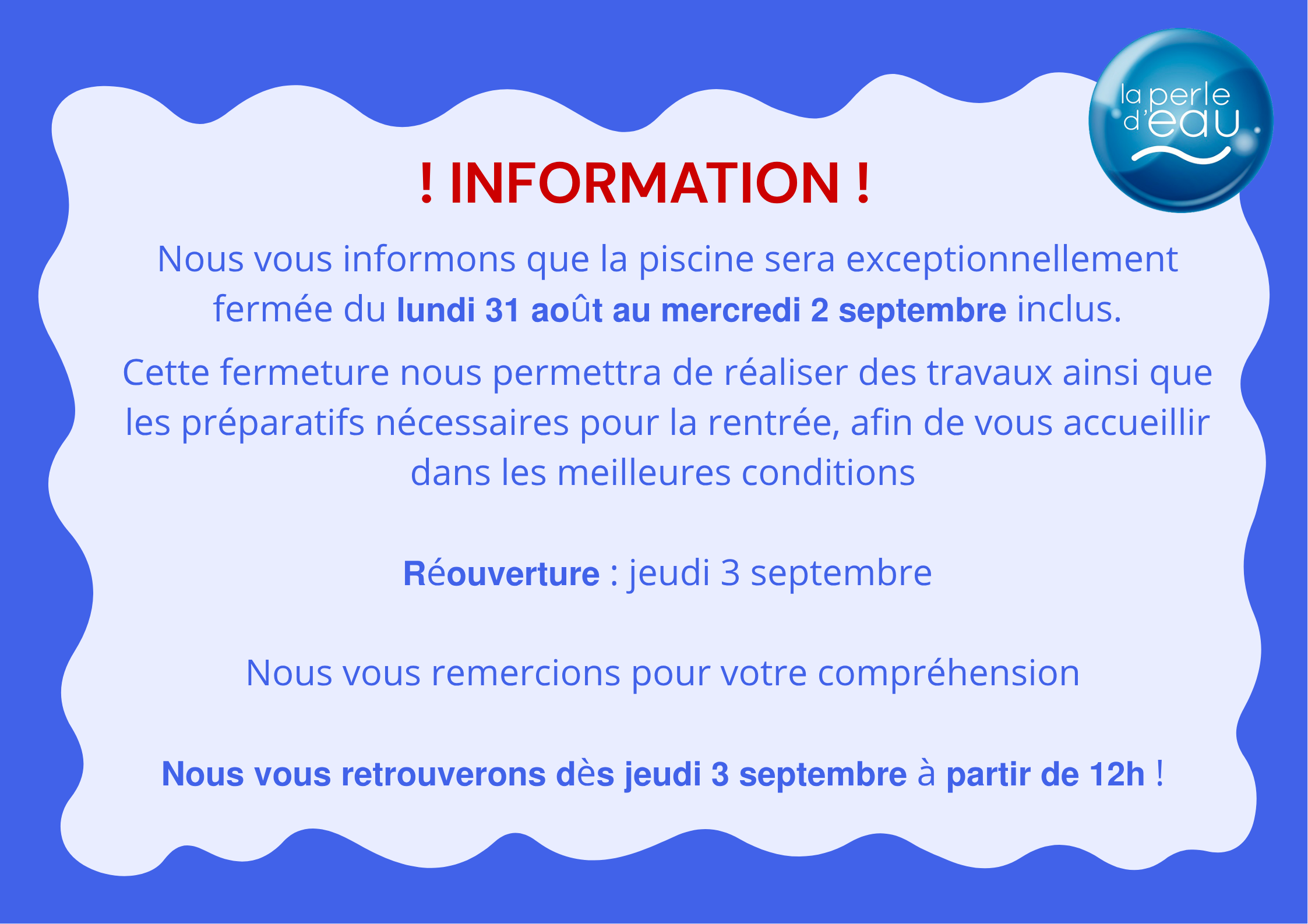 Affiche paysage Fermeture Boutique Bleu Moderne(2)